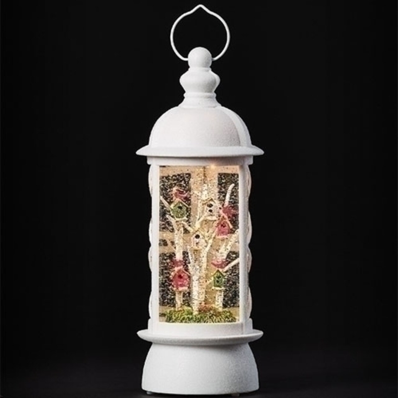 Roman 12.25" LED Lighted Birdhouse Christmas Snow Globe Lantern